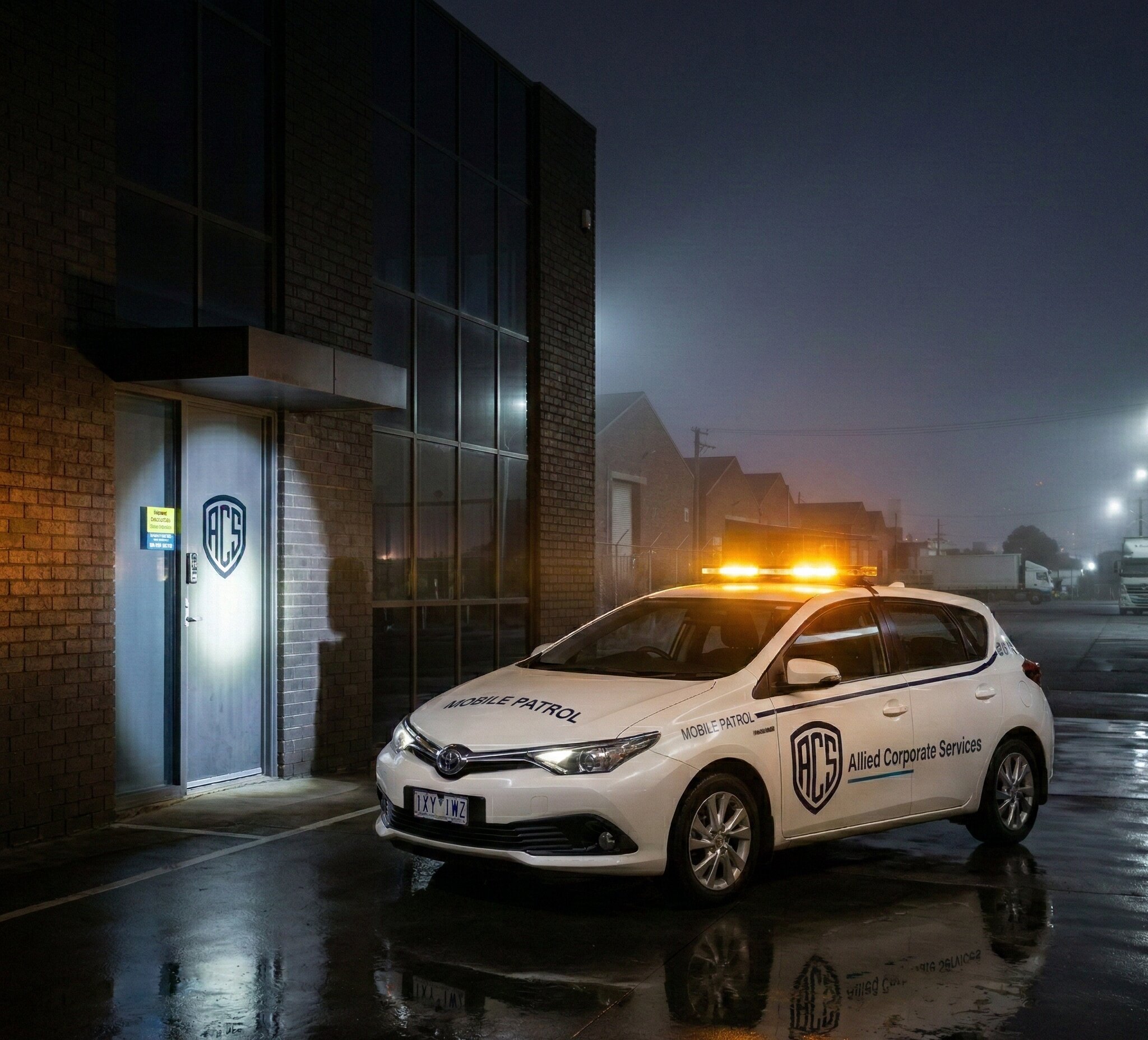 Allied CS patrol vehicle on duty at night, Victoria